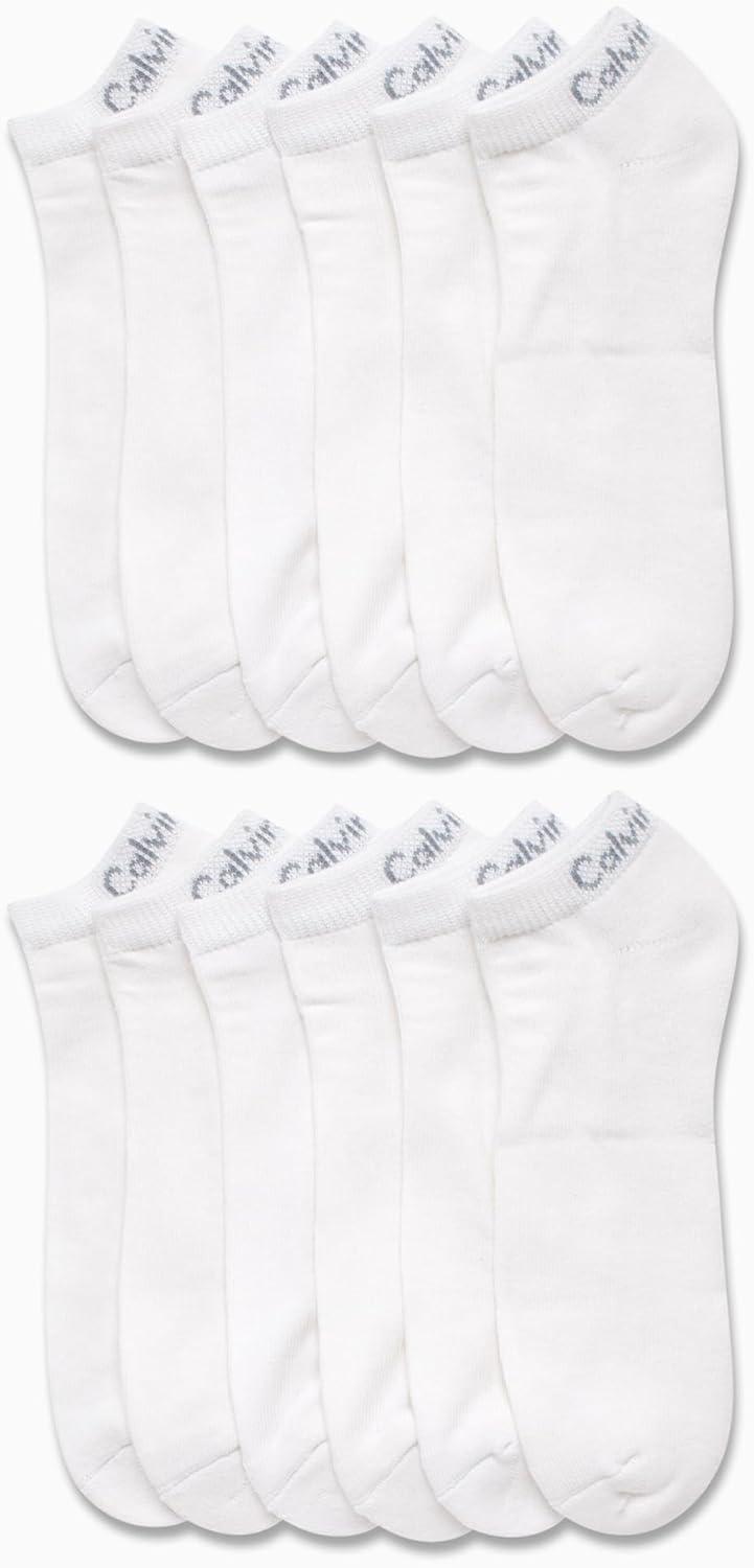 imageCalvin Klein Mens Liner Socks  12 Pack Cushioned NonSlip No Show Sneaker Loafer  Ultra Low Cut Socks for Men 712White Ck