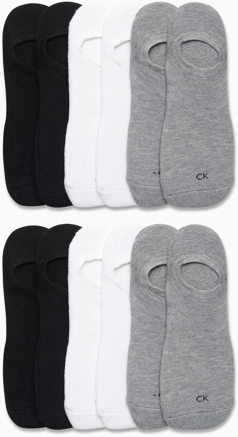 imageCalvin Klein Mens Liner Socks  12 Pack Cushioned NonSlip No Show Sneaker Loafer  Ultra Low Cut Socks for Men 712WhiteGreyBlack