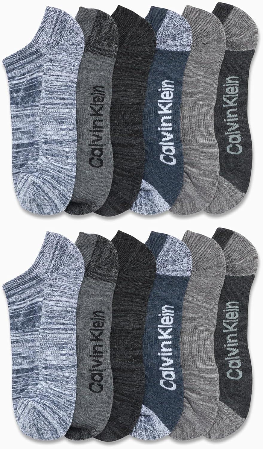 imageCalvin Klein Mens No Show Lightweight Cushioned Low Cut Socks 12 PackAssorted