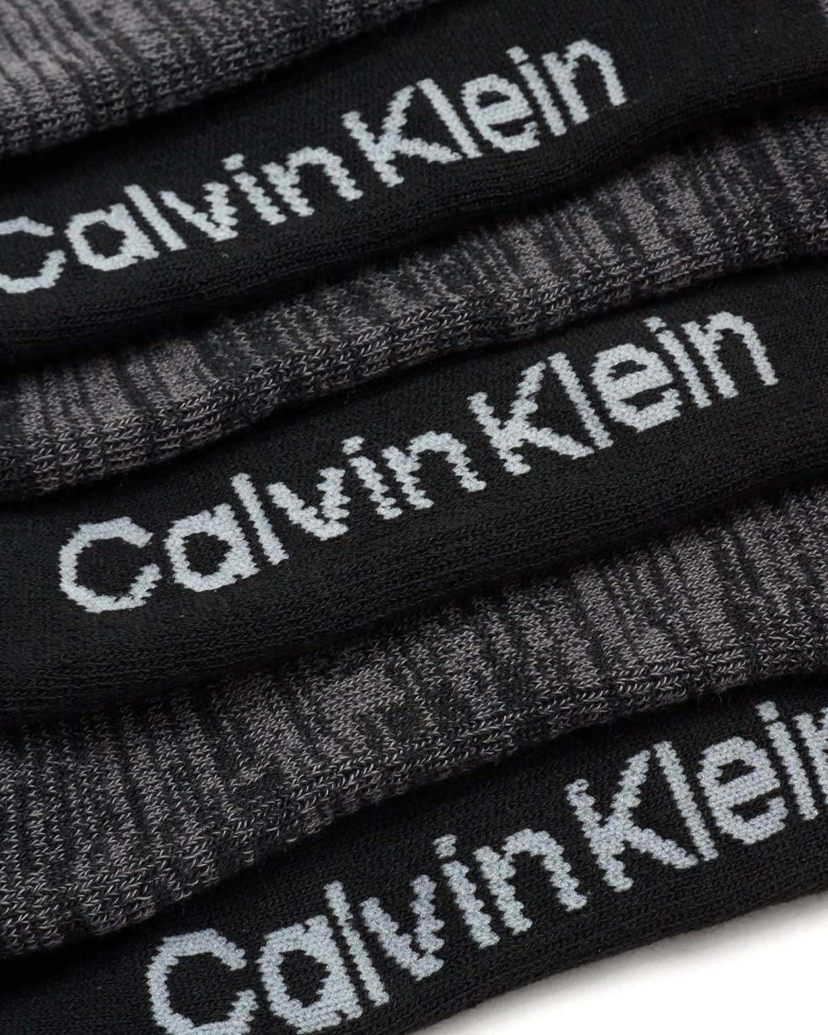imageCalvin Klein Mens No Show Lightweight Cushioned Low Cut Socks 12 PackGrey Stripes