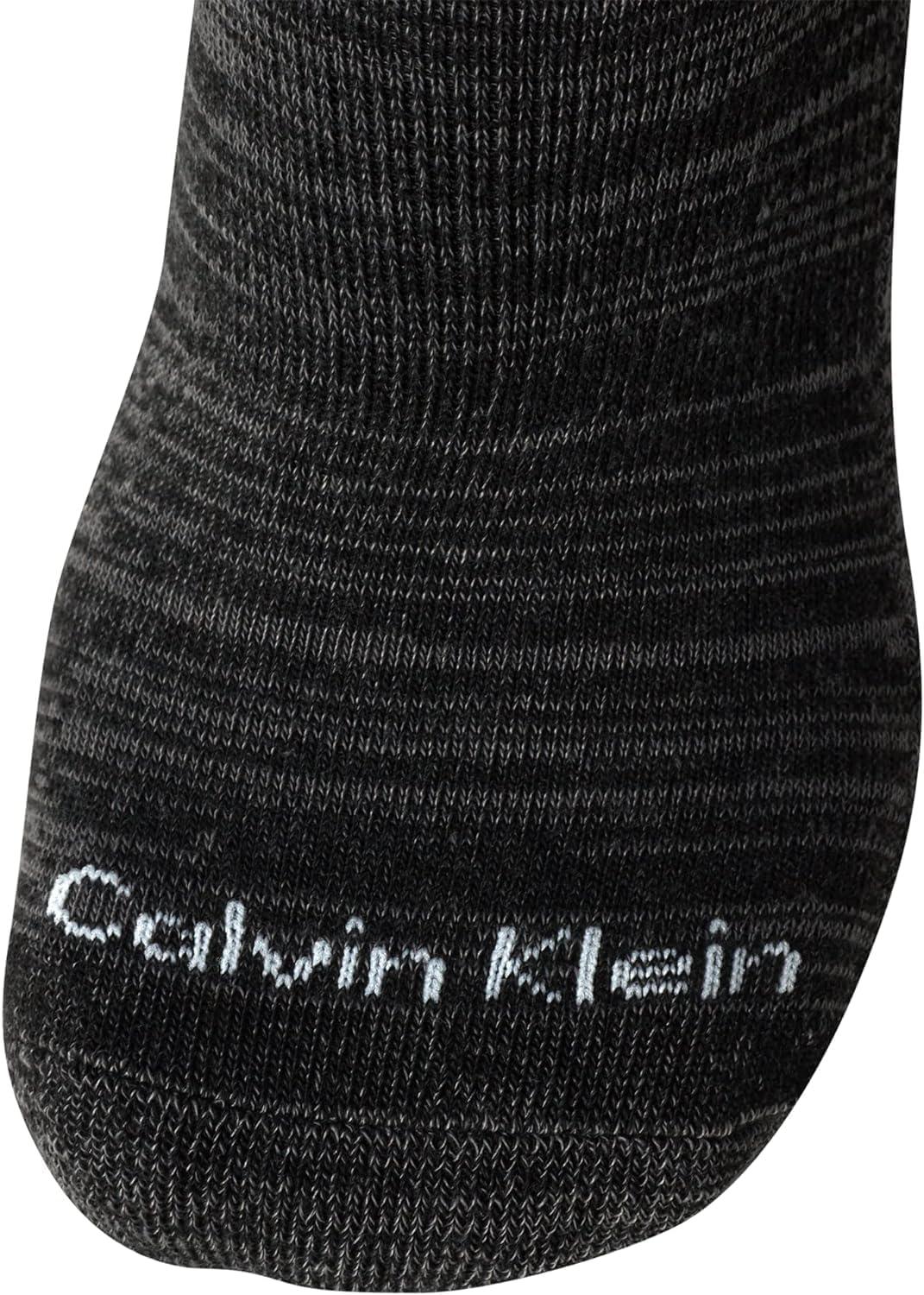imageCalvin Klein Mens No Show Lightweight Cushioned Low Cut Socks 12 PackGrey Stripes