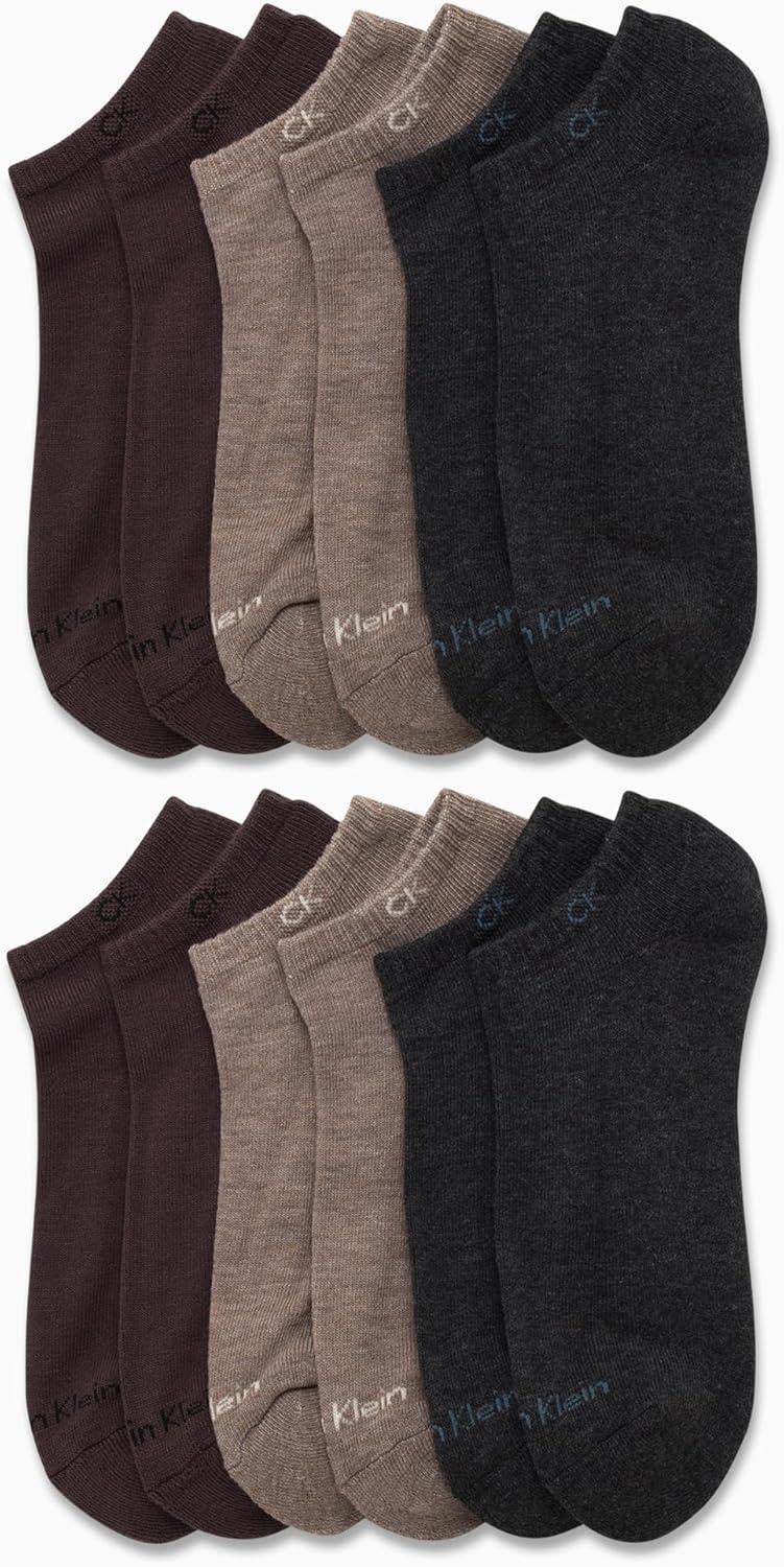 imageCalvin Klein Mens No Show Lightweight Cushioned Low Cut Socks 12 PackHeather Assorted