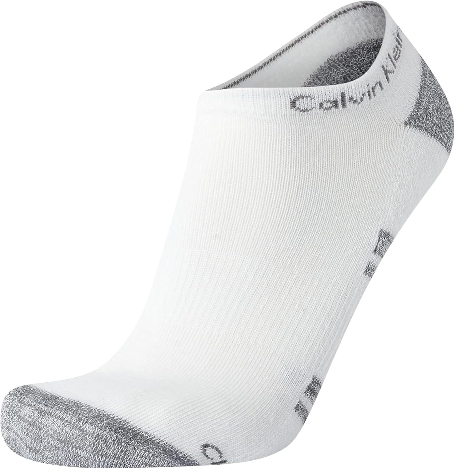 imageCalvin Klein Mens No Show Lightweight Cushioned Low Cut Socks 12 PackWhite Assorted