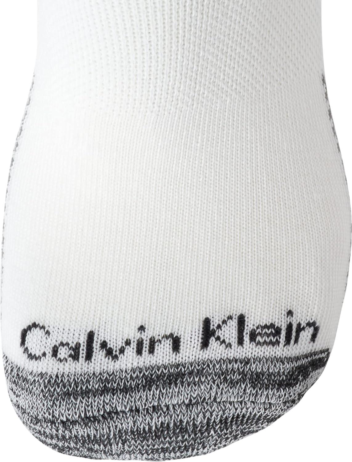 imageCalvin Klein Mens No Show Lightweight Cushioned Low Cut Socks 12 PackWhiteGrey