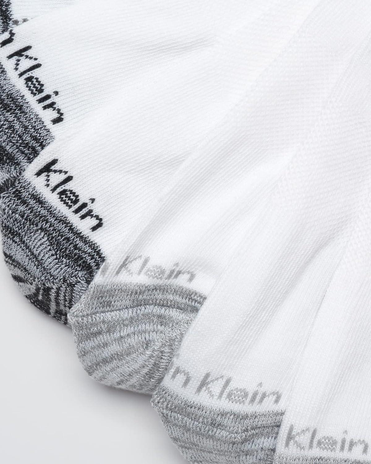 imageCalvin Klein Mens No Show Lightweight Cushioned Low Cut Socks 12 PackWhiteGrey