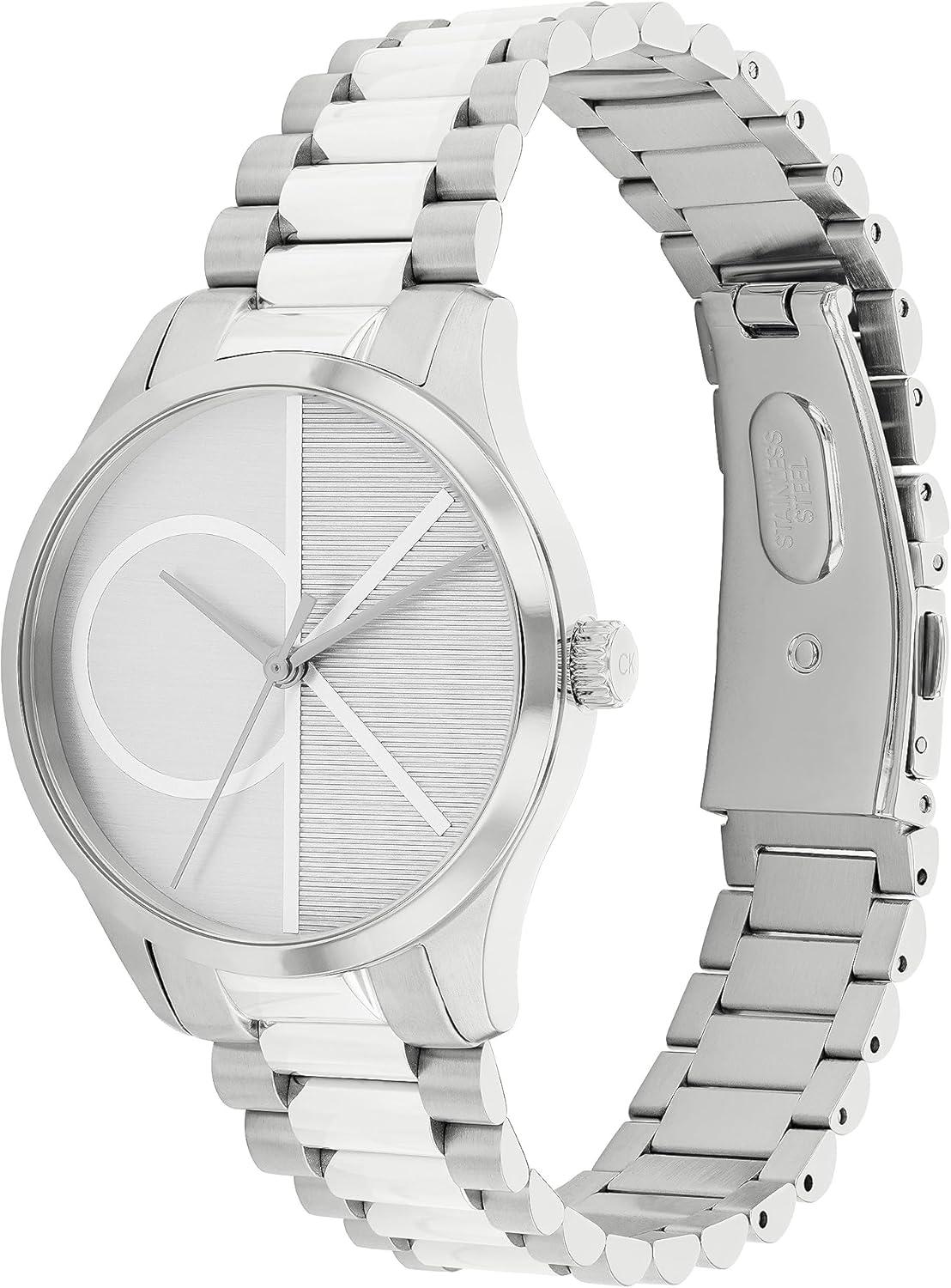 imageCalvin Klein Womens CK Iconic  35mm 2H Quartz Watch  Stainless Steel Mesh Bracelet  Water Resistance 30 Meters  Premium Fashion Timepiece for Everyday Style  Gift for HerStainless Steel Bracelet