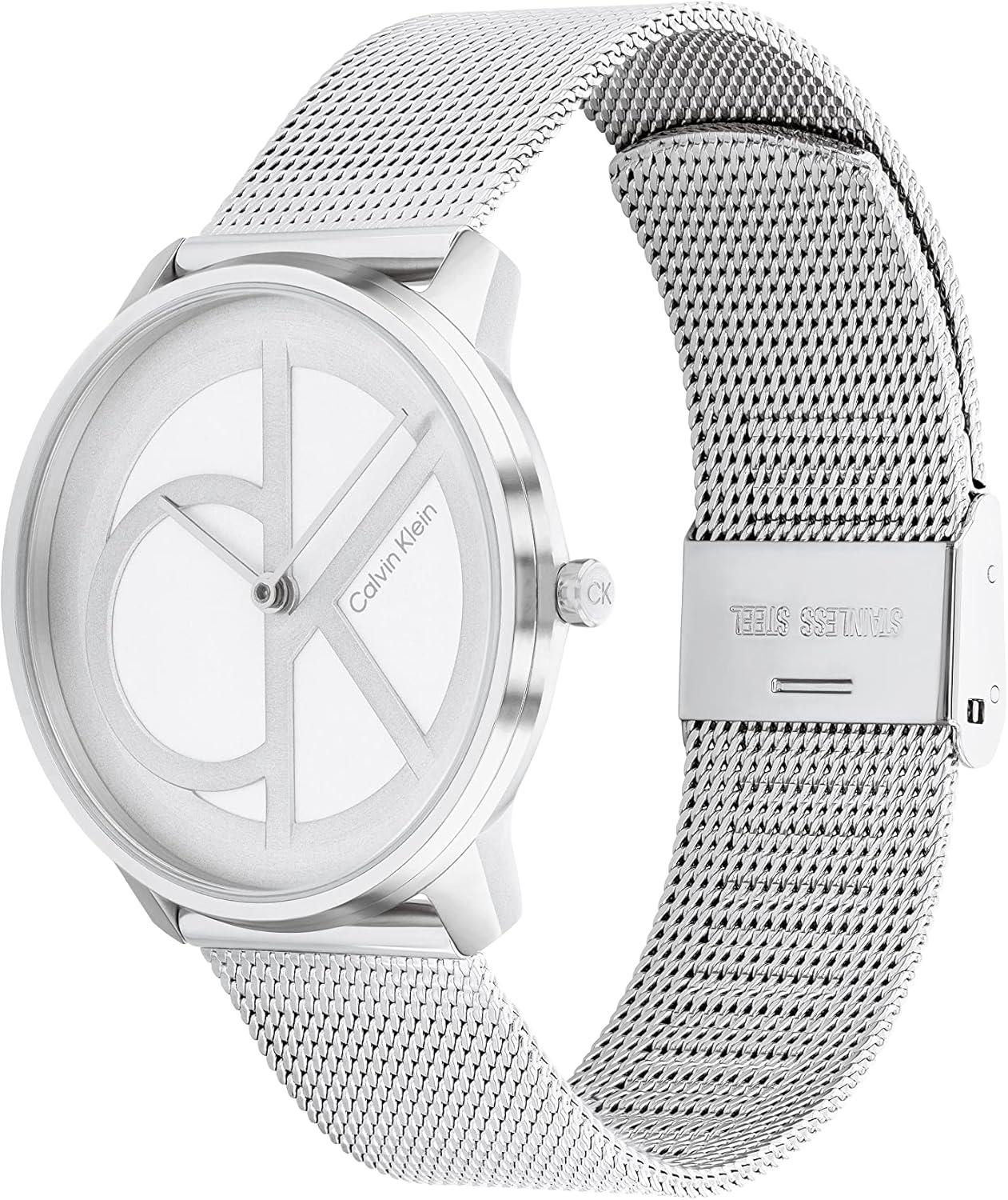 imageCalvin Klein Womens CK Iconic  35mm 2H Quartz Watch  Stainless Steel Mesh Bracelet  Water Resistance 30 Meters  Premium Fashion Timepiece for Everyday Style  Gift for HerStainless Steel Mesh