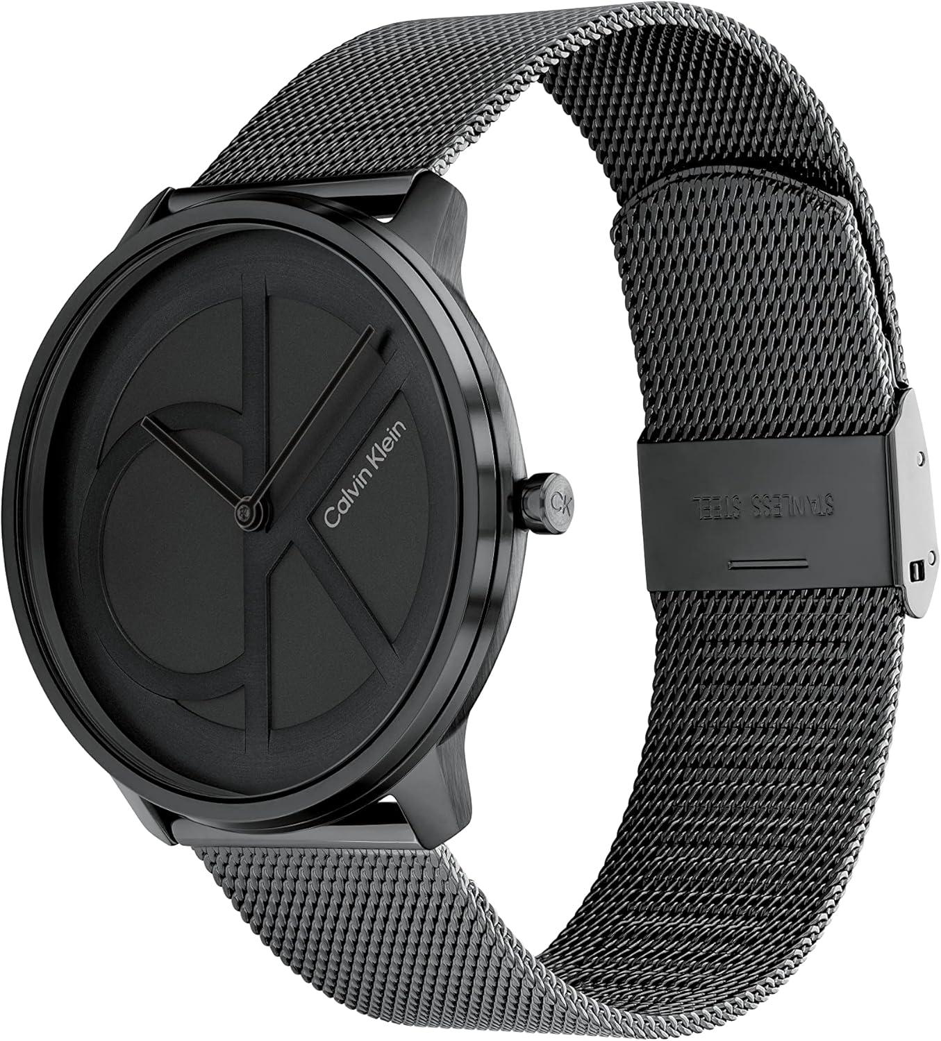 imageCalvin Klein Womens CK Iconic  35mm 2H Quartz Watch  Stainless Steel Mesh Bracelet  Water Resistance 30 Meters  Premium Fashion Timepiece for Everyday Style  Gift for HerBlack