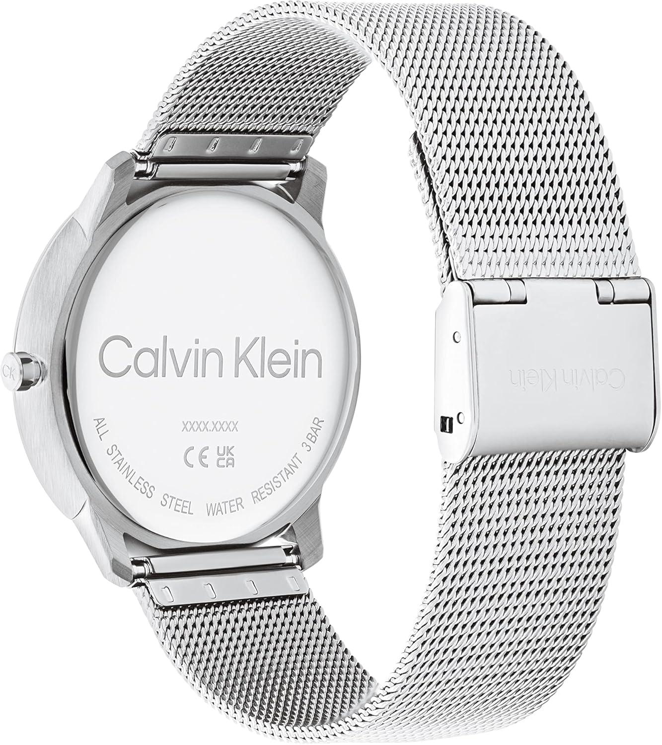 imageCalvin Klein Womens CK Iconic  35mm 2H Quartz Watch  Stainless Steel Mesh Bracelet  Water Resistance 30 Meters  Premium Fashion Timepiece for Everyday Style  Gift for HerSilverBlue