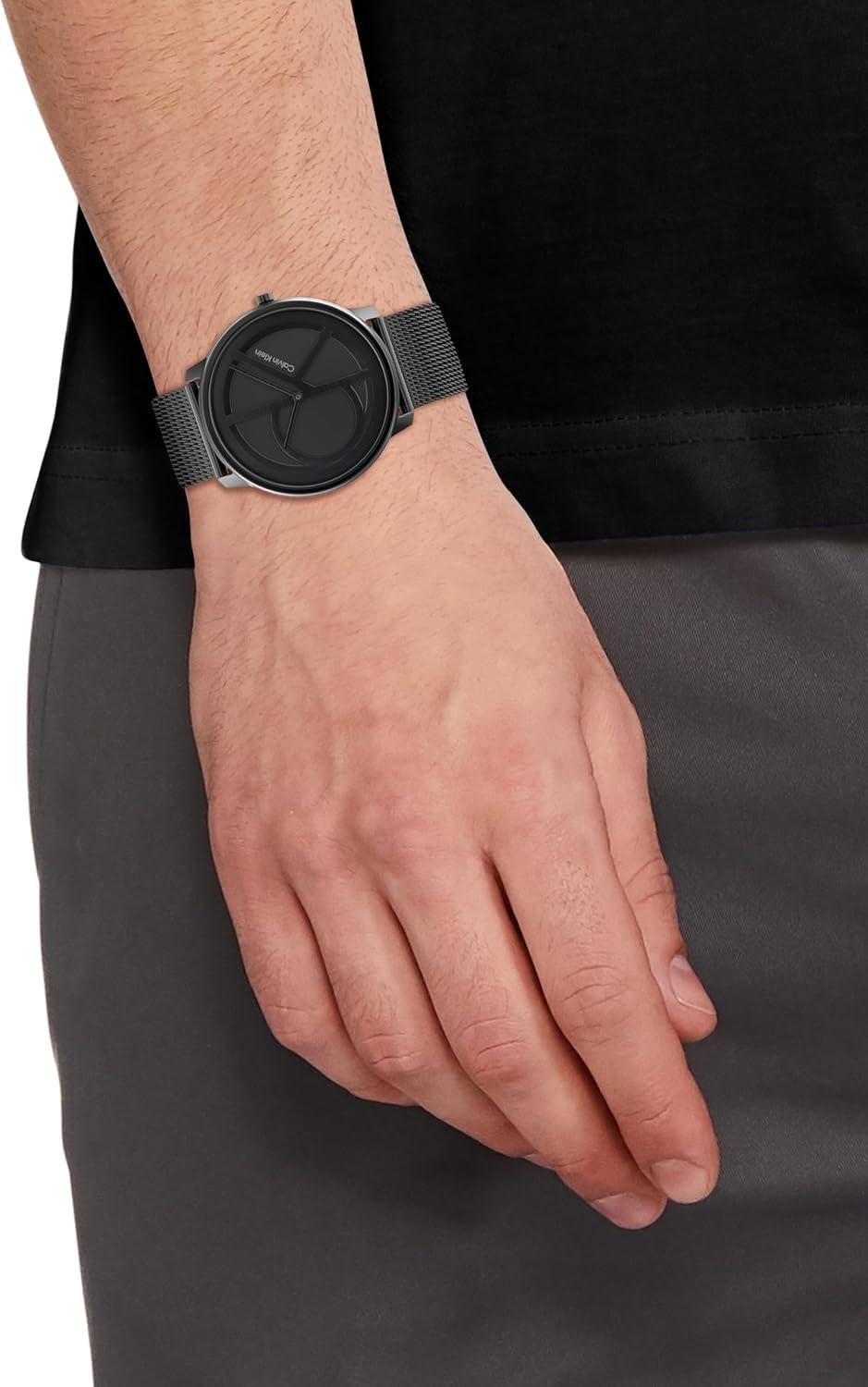 imageCalvin Klein Womens CK Iconic  35mm 2H Quartz Watch  Stainless Steel Mesh Bracelet  Water Resistance 30 Meters  Premium Fashion Timepiece for Everyday Style  Gift for HerBlack