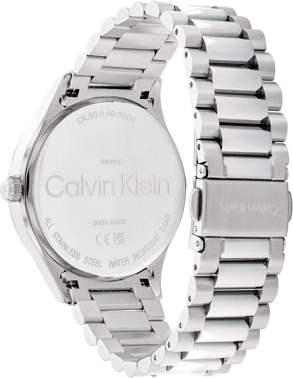 imageCalvin Klein Womens CK Iconic  35mm 2H Quartz Watch  Stainless Steel Mesh Bracelet  Water Resistance 30 Meters  Premium Fashion Timepiece for Everyday Style  Gift for HerSilverBlack Line