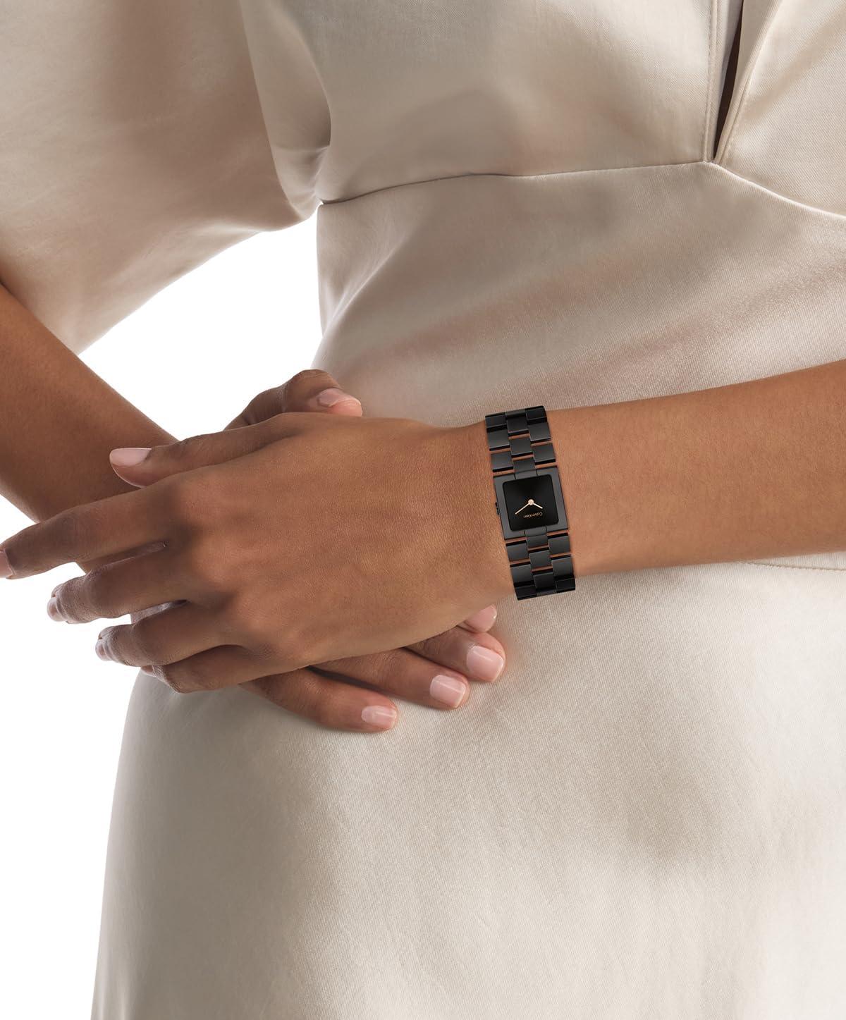 imageCalvin Klein Womens CK Meridian  22mm 2H Quartz Slim Watch  Stainless Steel Bracelet  Minimalistic Stylish Timepiece  Premium Fashion  Gift for HerBlack