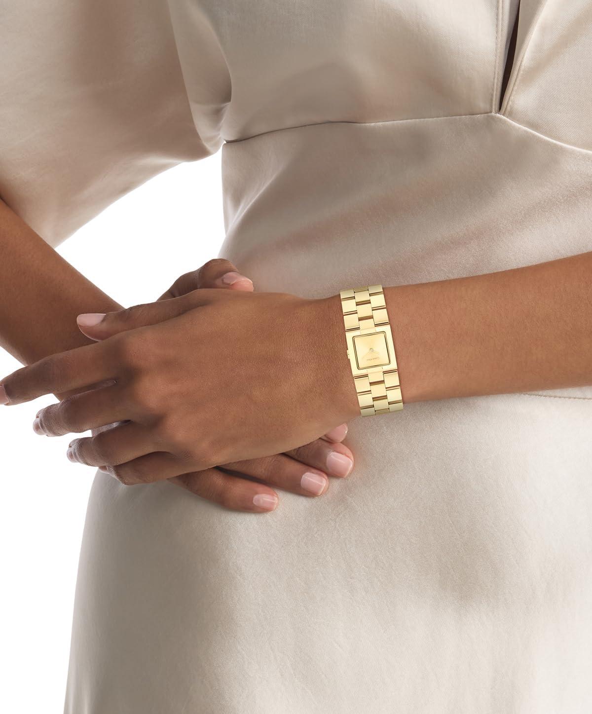 imageCalvin Klein Womens CK Meridian  22mm 2H Quartz Slim Watch  Stainless Steel Bracelet  Minimalistic Stylish Timepiece  Premium Fashion  Gift for HerGold Plated