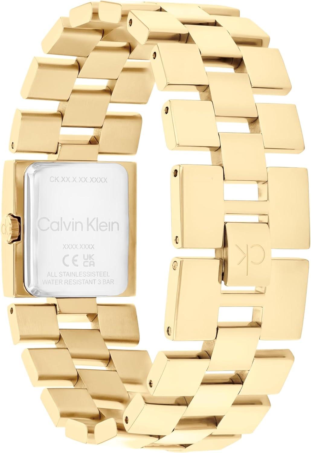 imageCalvin Klein Womens CK Meridian  22mm 2H Quartz Slim Watch  Stainless Steel Bracelet  Minimalistic Stylish Timepiece  Premium Fashion  Gift for HerGold Plated