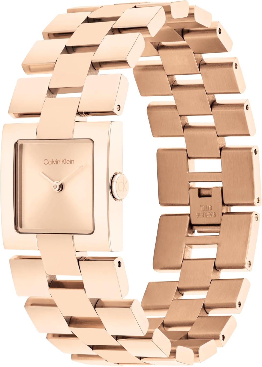 imageCalvin Klein Womens CK Meridian  22mm 2H Quartz Slim Watch  Stainless Steel Bracelet  Minimalistic Stylish Timepiece  Premium Fashion  Gift for HerRose Gold