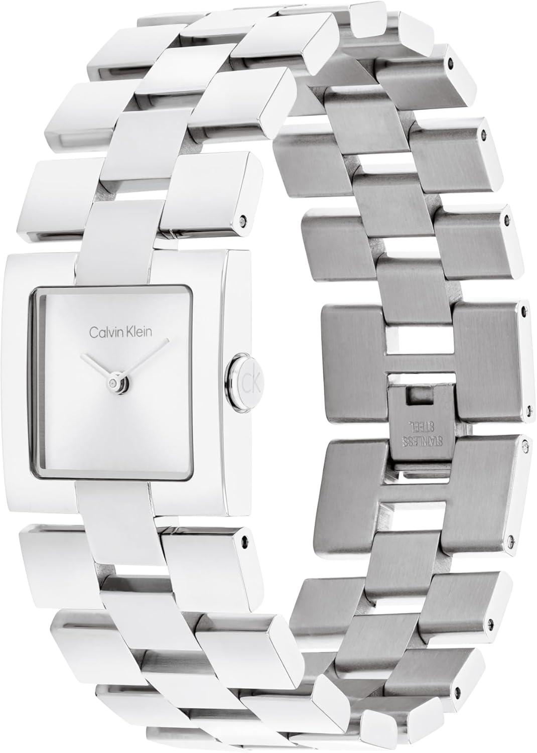 imageCalvin Klein Womens CK Meridian  22mm 2H Quartz Slim Watch  Stainless Steel Bracelet  Minimalistic Stylish Timepiece  Premium Fashion  Gift for HerSilver