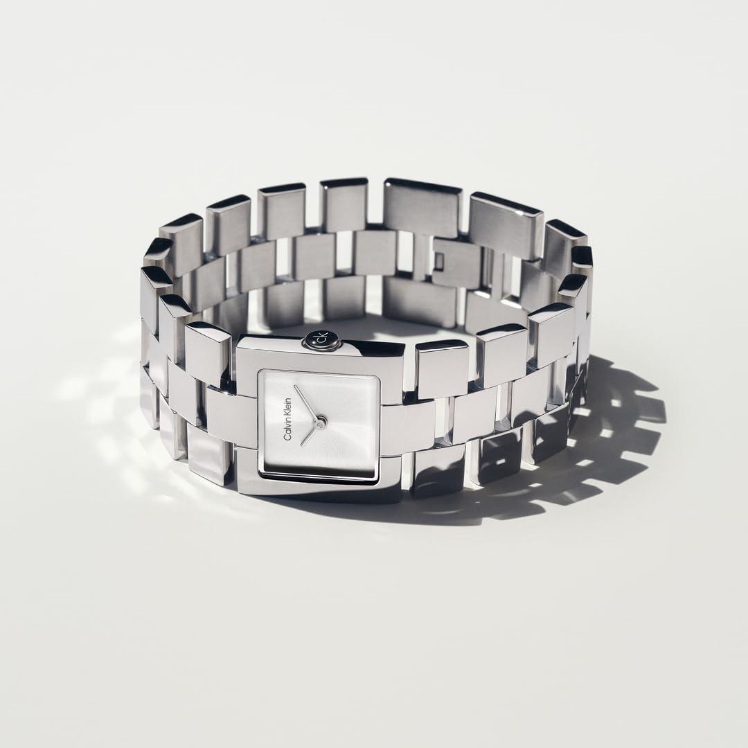 imageCalvin Klein Womens CK Meridian  22mm 2H Quartz Slim Watch  Stainless Steel Bracelet  Minimalistic Stylish Timepiece  Premium Fashion  Gift for HerSilver