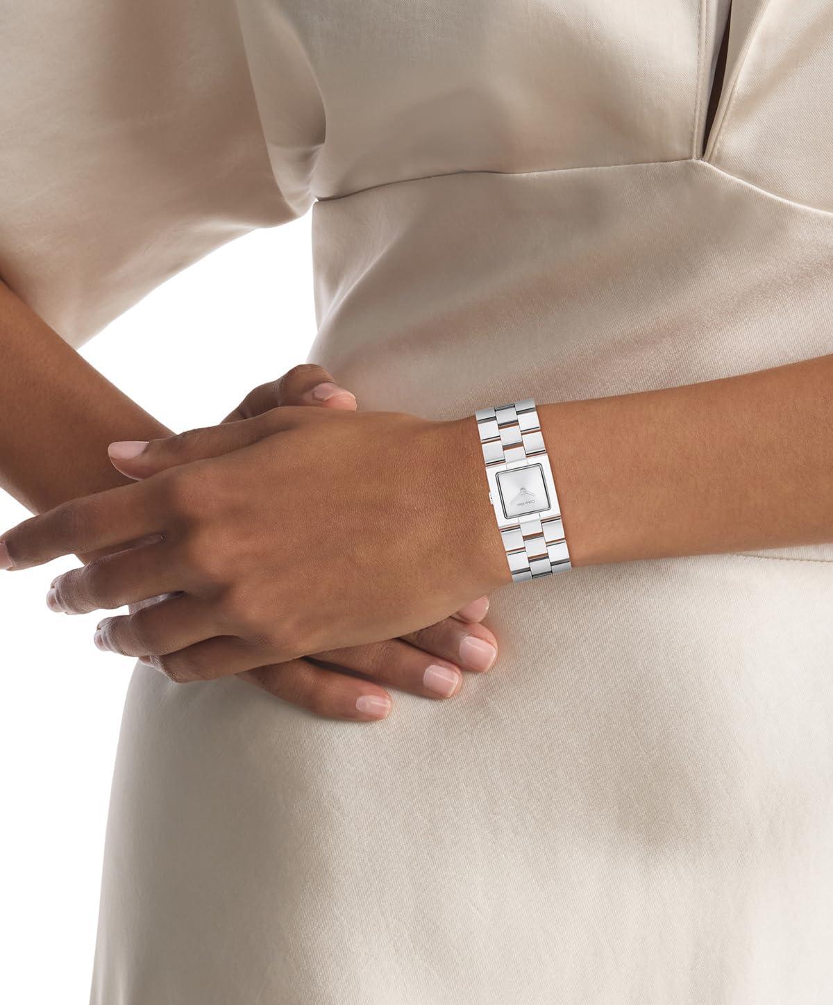 imageCalvin Klein Womens CK Meridian  22mm 2H Quartz Slim Watch  Stainless Steel Bracelet  Minimalistic Stylish Timepiece  Premium Fashion  Gift for HerSilver