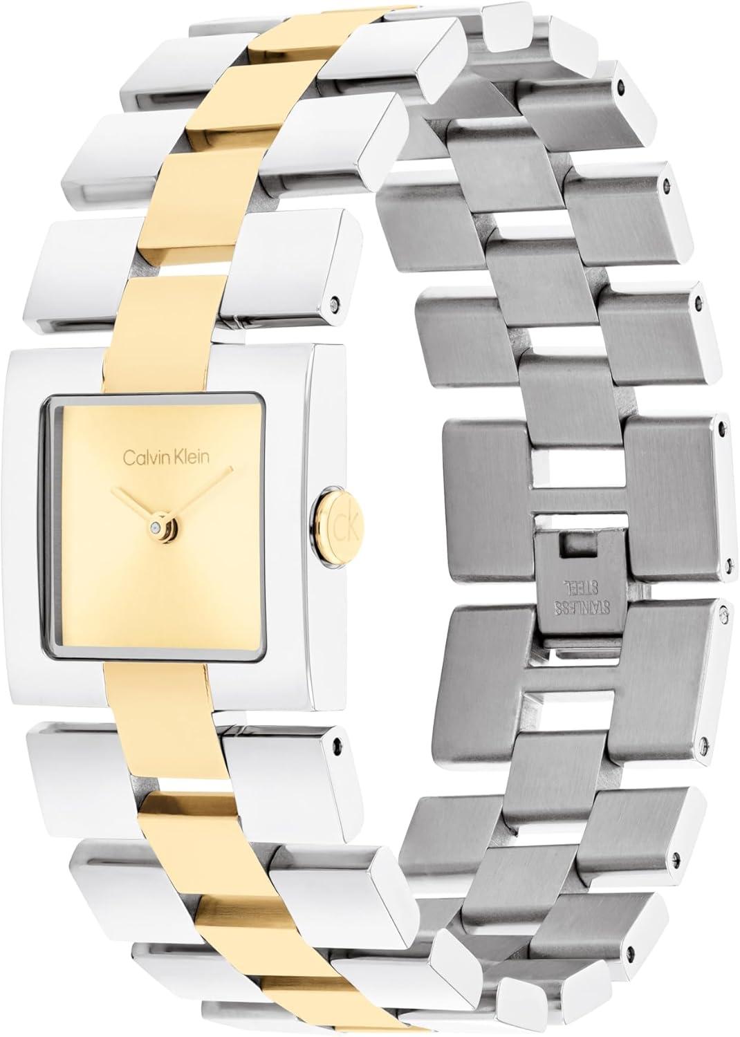 imageCalvin Klein Womens CK Meridian  22mm 2H Quartz Slim Watch  Stainless Steel Bracelet  Minimalistic Stylish Timepiece  Premium Fashion  Gift for HerTwo Tone
