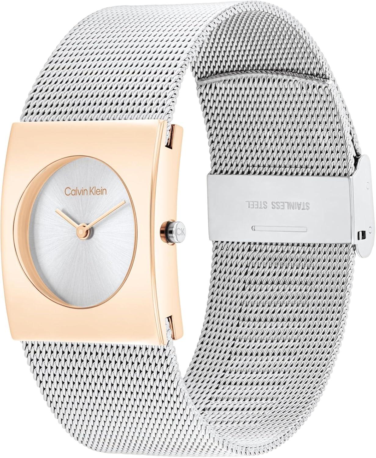 imageCalvin Klein Womens CK Pulse  26mm 2H Quartz Watch  Stainless Steel Mesh Bracelet  Water Resistance 30 Meters  Minimalistic Style  Premium Fashion  Gift for HerRose Gold