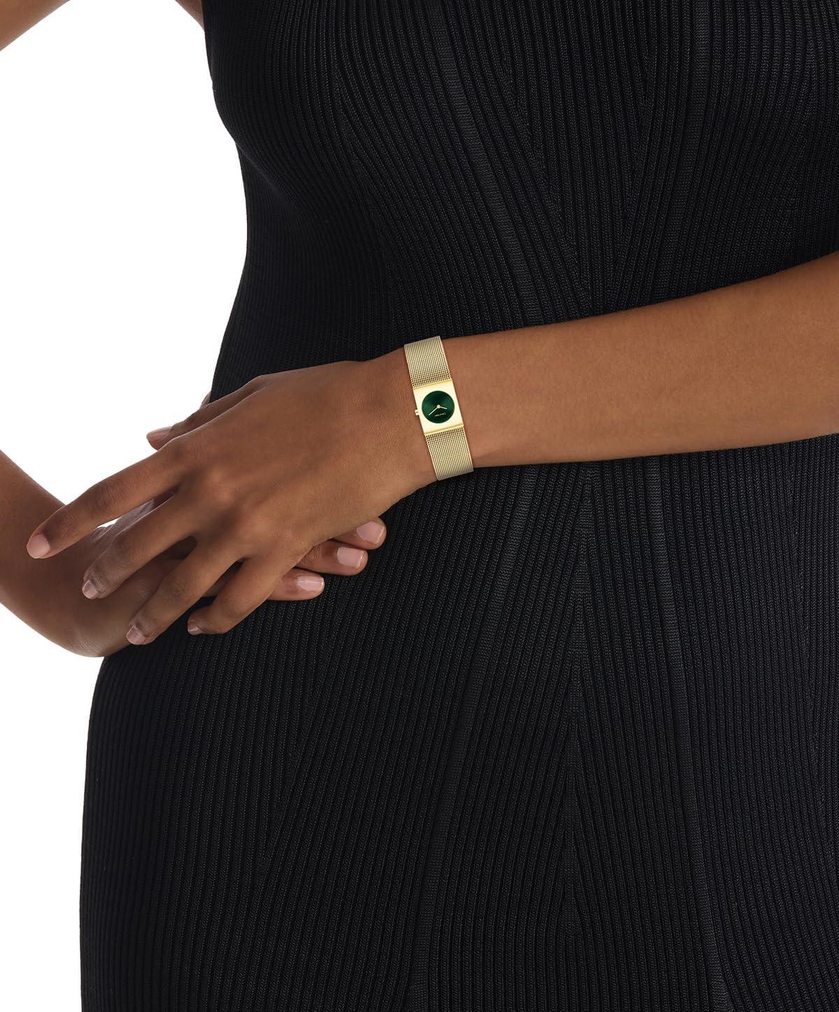 imageCalvin Klein Womens CK Pulse Stainless Steel Watch  21mm Geometric Case Mesh Bracelet Petite Iconic Style  Gift for HerGold Plated