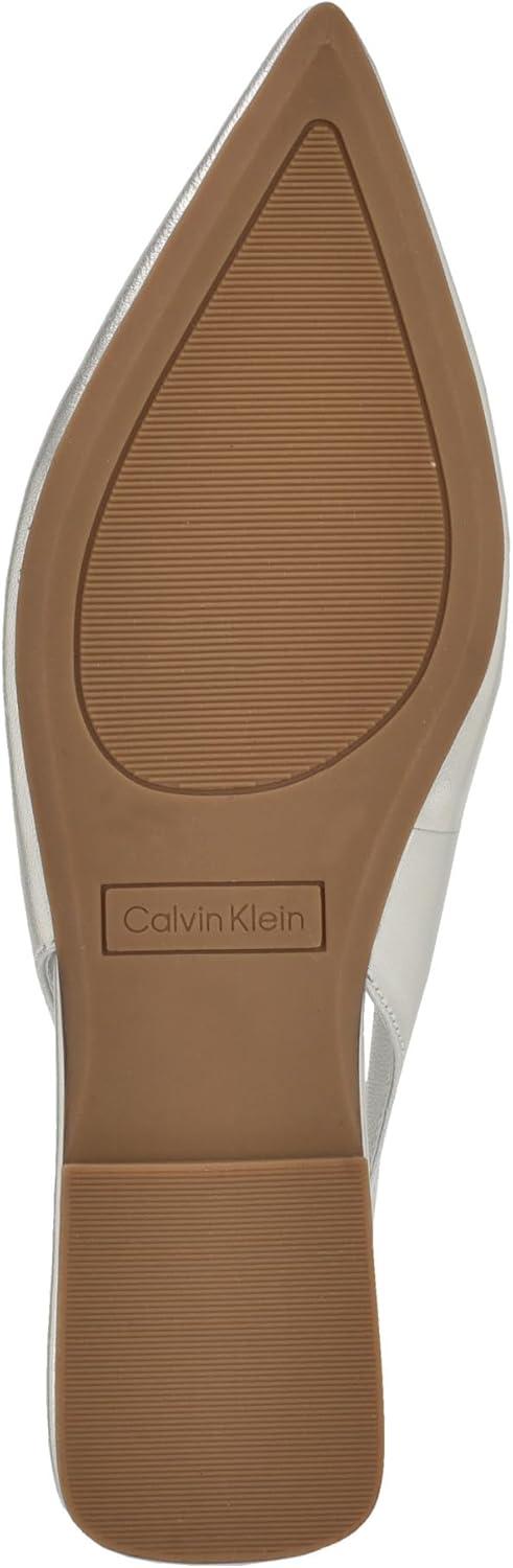 imageCalvin Klein Womens Galiana Ballet FlatSilver Metallic Leather 040