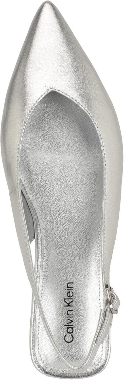 imageCalvin Klein Womens Galiana Ballet FlatSilver Metallic Leather 040