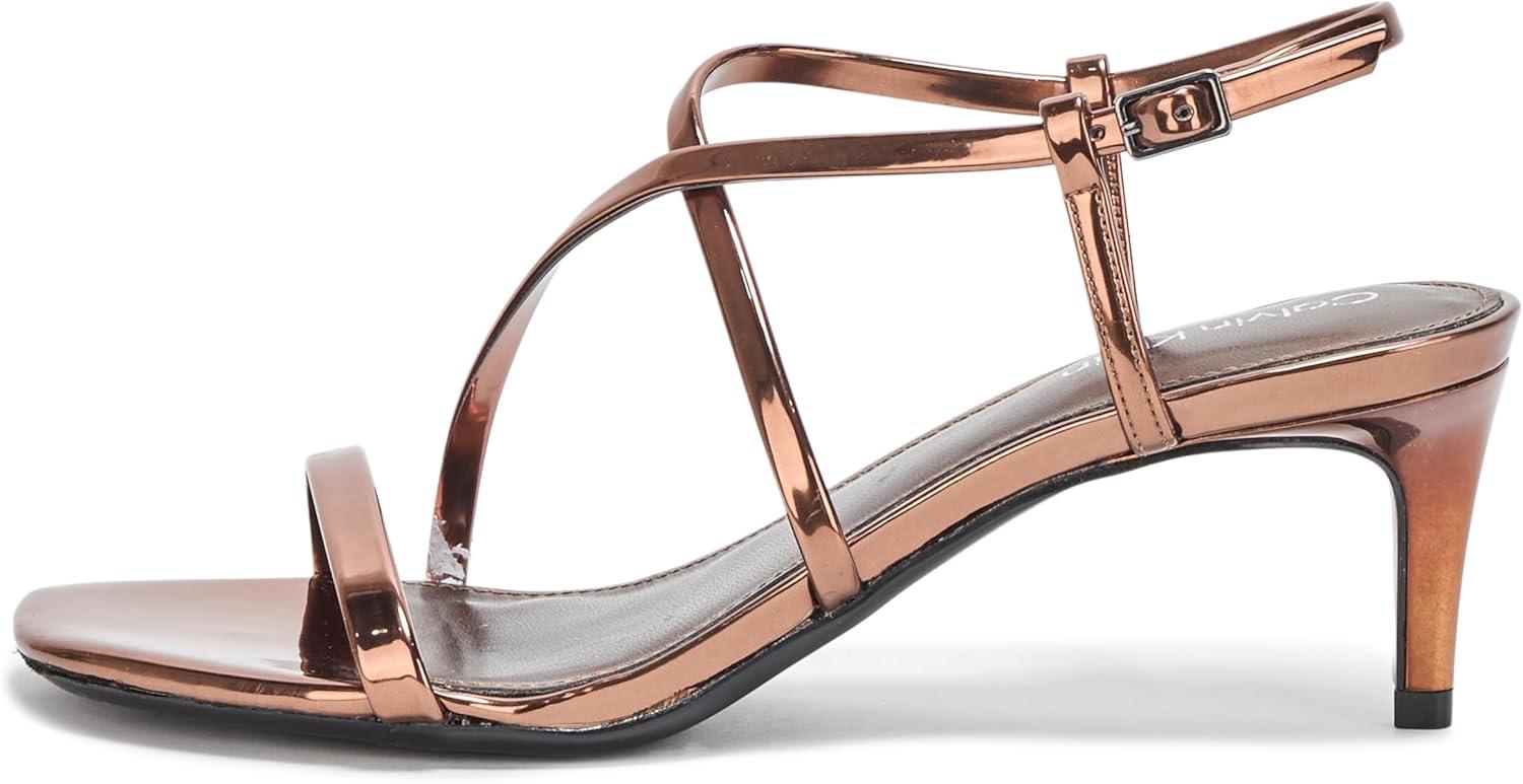 imageCalvin Klein Womens Ishaya Heeled SandalBronze Mirror Metallic