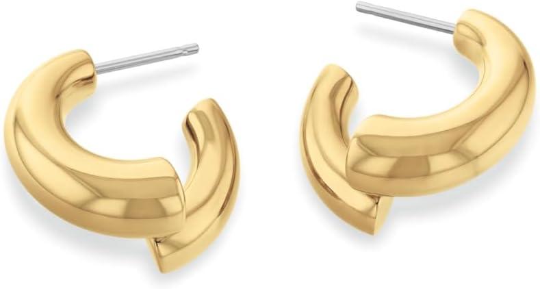 imageCalvin Klein Womens Jewelry  CK Spiral Hoop Earrings  Stainless Steel  Fashion Accessory for Everyday Wear  Gift for HerGold Plated