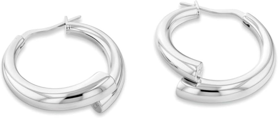 imageCalvin Klein Womens Jewelry  CK Spiral Hoop Earrings  Stainless Steel  Fashion Accessory for Everyday Wear  Gift for HerSilverMedium