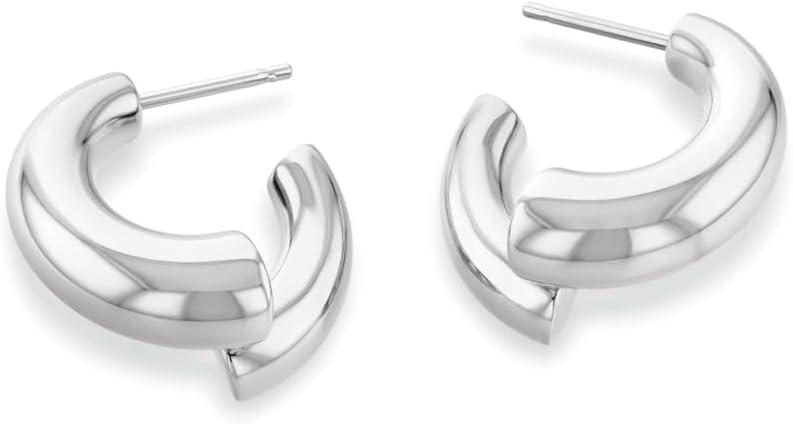 imageCalvin Klein Womens Jewelry  CK Spiral Hoop Earrings  Stainless Steel  Fashion Accessory for Everyday Wear  Gift for HerSilverSmall