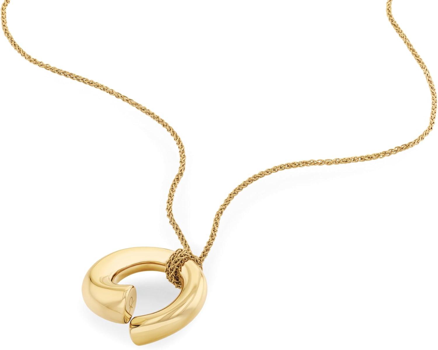 imageCalvin Klein Womens Jewelry  CK Spiral Necklace  Stainless Steel  Layering Accessory for Everyday Wear  Gift for HerGold Plated