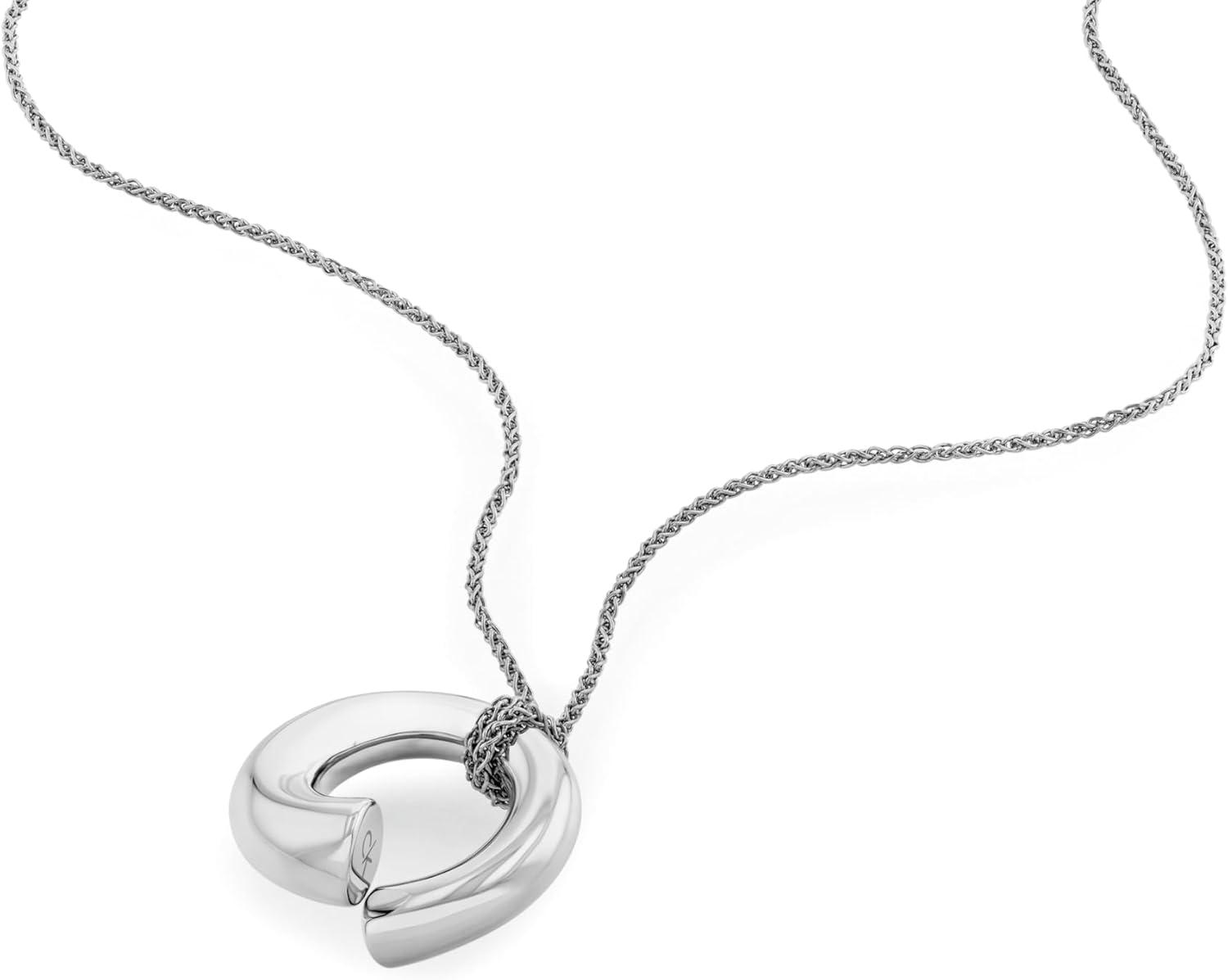 imageCalvin Klein Womens Jewelry  CK Spiral Necklace  Stainless Steel  Layering Accessory for Everyday Wear  Gift for HerSilver