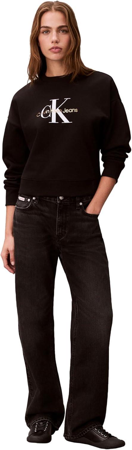 imageCalvin Klein Womens Monogram Logo CrewneckBlack
