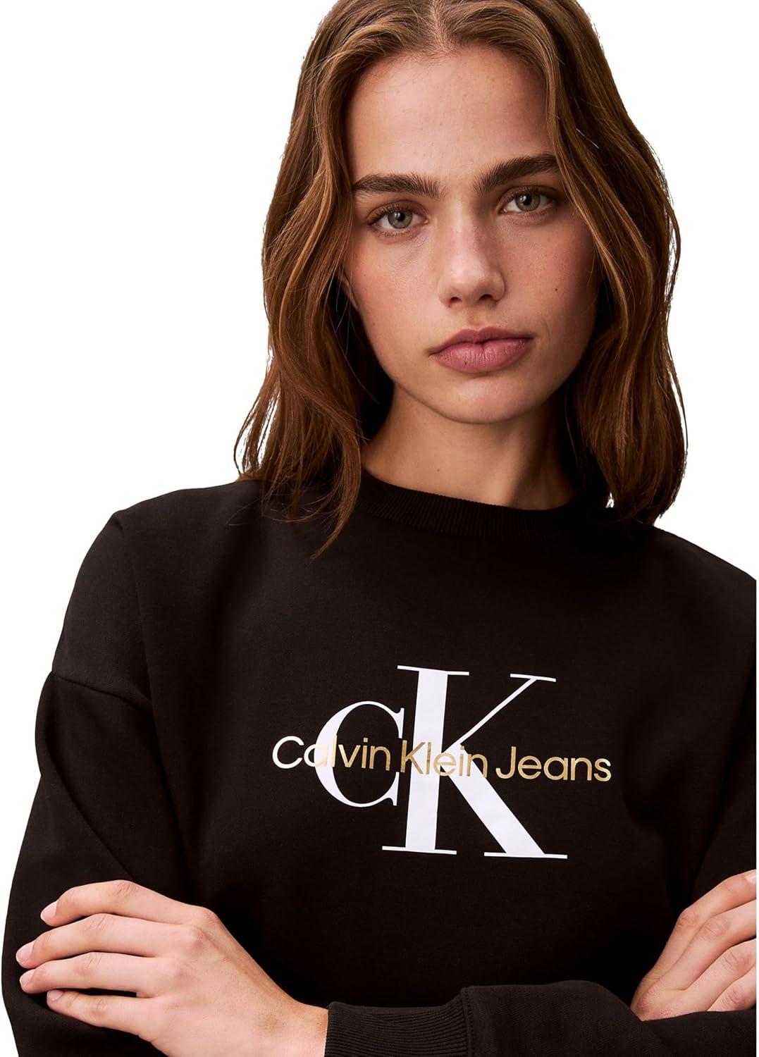 imageCalvin Klein Womens Monogram Logo CrewneckBlack