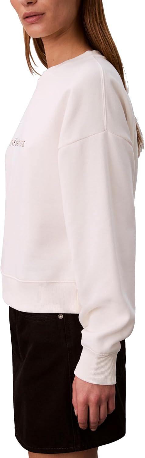 imageCalvin Klein Womens Monogram Logo CrewneckWhite Greige