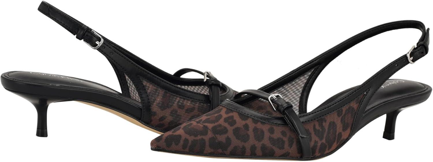 imageCalvin Klein Womens Simira PumpDark Natural Leopard Multi 120