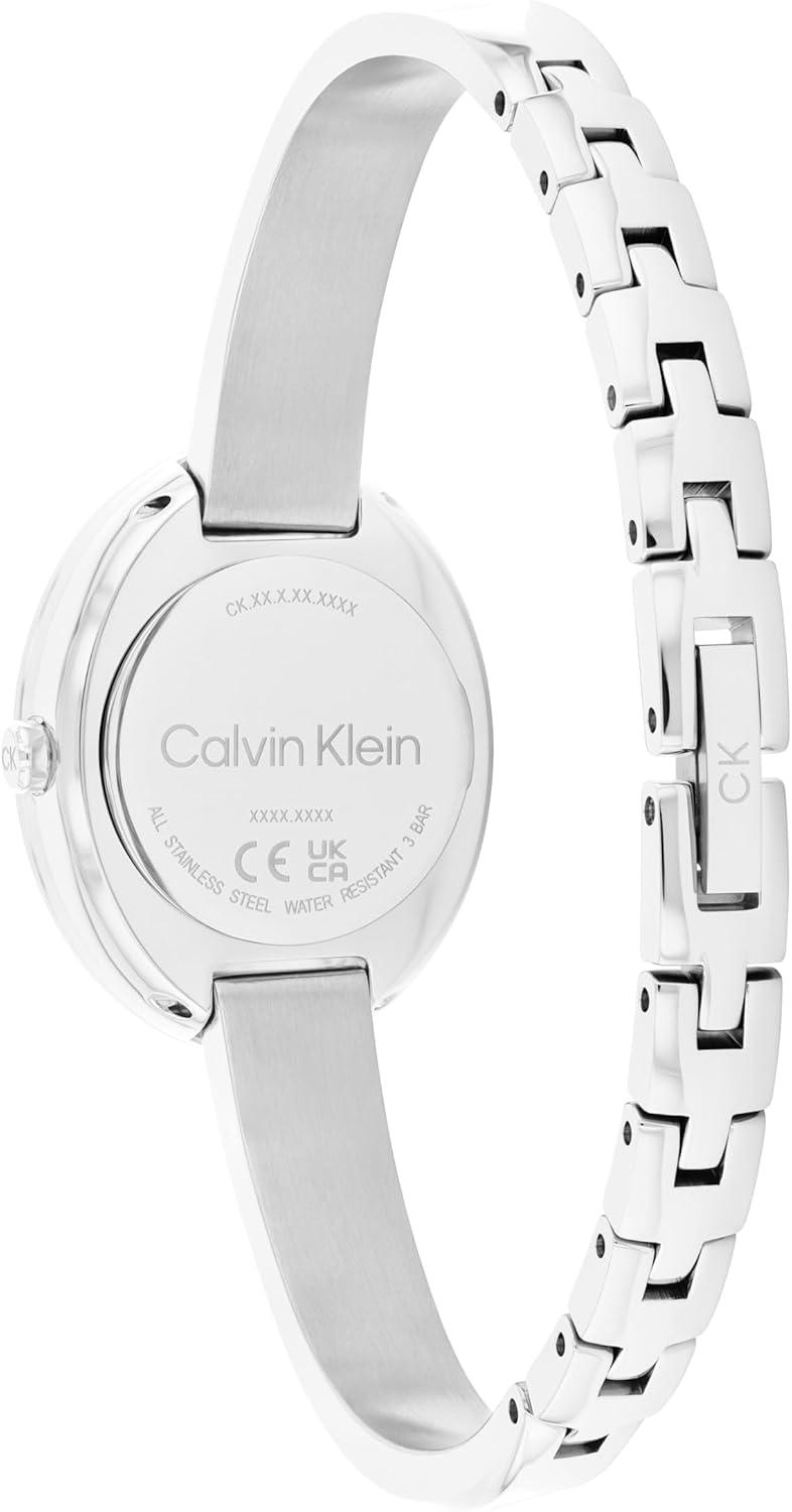 imageCalvin Klein Womens Twisted Bezel  24mm 2H Quartz Watch  Adjustable Stainless Steel Bangle  Water Resistance 30 Meters  Premium Fashion for All Occasions  Gift for HerSilver