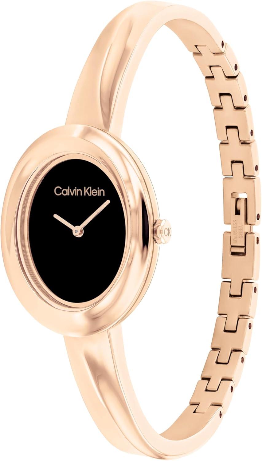 imageCalvin Klein Womens Twisted Bezel  24mm 2H Quartz Watch  Adjustable Stainless Steel Bangle  Water Resistance 30 Meters  Premium Fashion for All Occasions  Gift for HerCarnation Gold