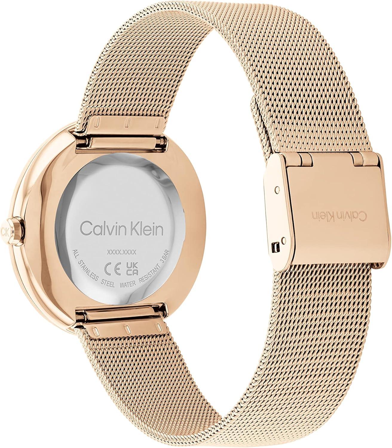 imageCalvin Klein Womens Twisted Bezel  34mm 2H Quartz Watch  Stainless Steel Bracelet  Water Resistance 30 Meters  Minimalistic Style  Premium Fashion  Gift for HerRose Gold