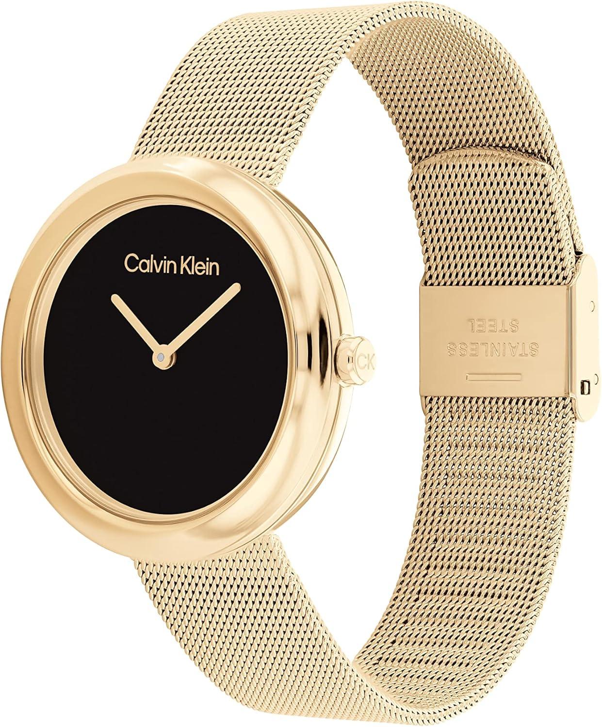 imageCalvin Klein Womens Twisted Bezel  34mm 2H Quartz Watch  Stainless Steel Bracelet  Water Resistance 30 Meters  Minimalistic Style  Premium Fashion  Gift for HerBlack Gold