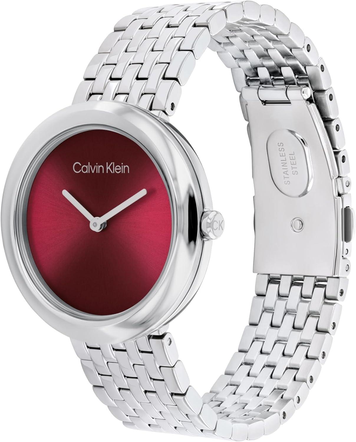 imageCalvin Klein Womens Twisted Bezel  34mm 2H Quartz Watch  Stainless Steel Bracelet  Water Resistance 30 Meters  Minimalistic Style  Premium Fashion  Gift for HerRed