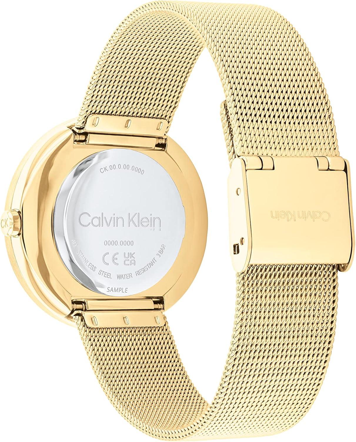 imageCalvin Klein Womens Twisted Bezel  34mm 2H Quartz Watch  Stainless Steel Bracelet  Water Resistance 30 Meters  Minimalistic Style  Premium Fashion  Gift for HerSilver Gold
