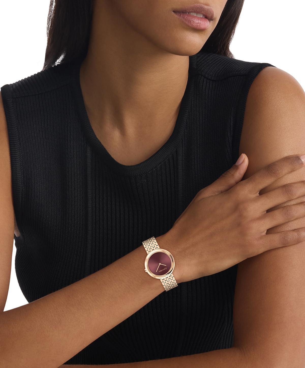 imageCalvin Klein Womens Twisted Bezel  34mm 2H Quartz Watch  Stainless Steel Bracelet  Water Resistance 30 Meters  Minimalistic Style  Premium Fashion  Gift for HerMauve