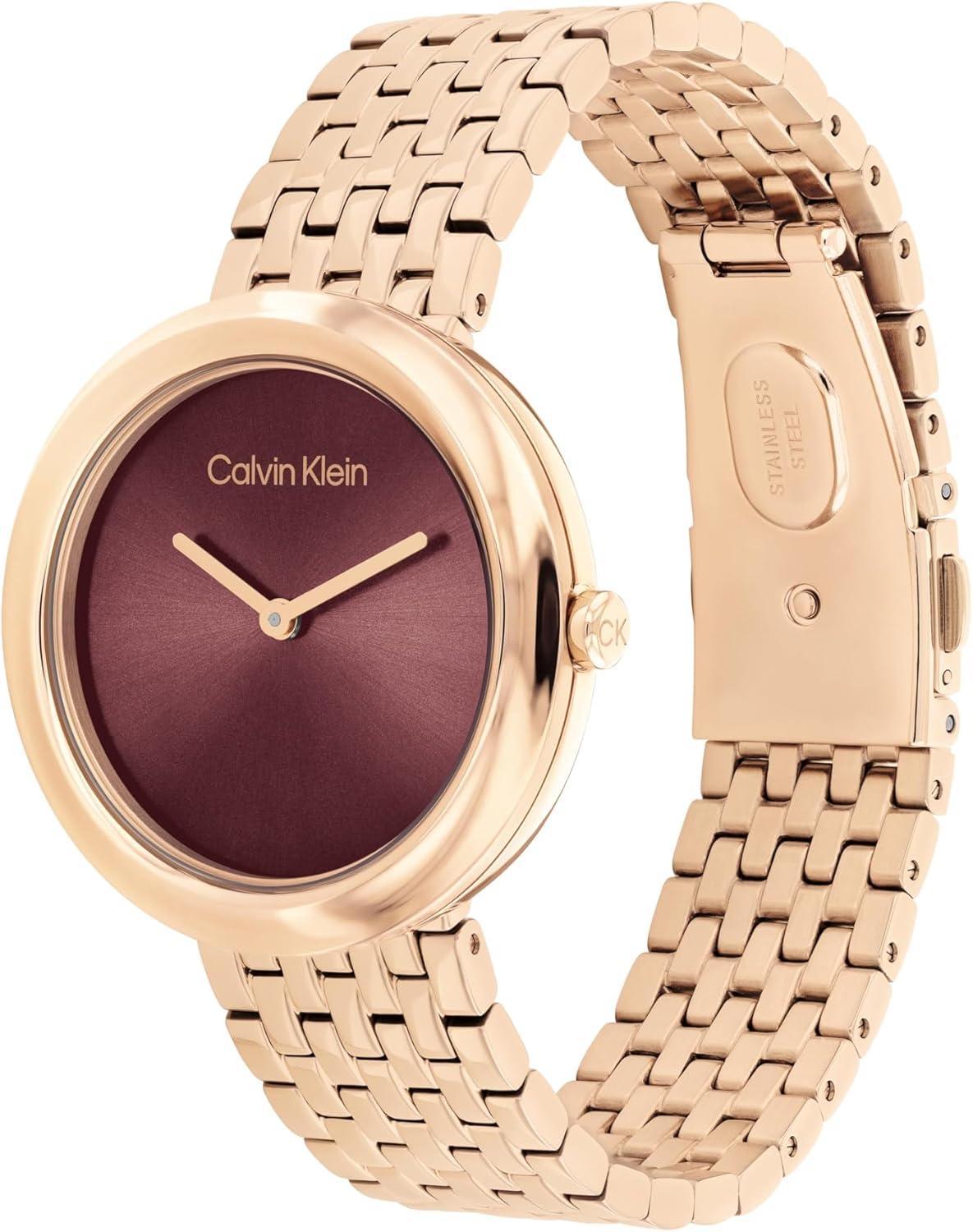 imageCalvin Klein Womens Twisted Bezel  34mm 2H Quartz Watch  Stainless Steel Bracelet  Water Resistance 30 Meters  Minimalistic Style  Premium Fashion  Gift for HerMauve