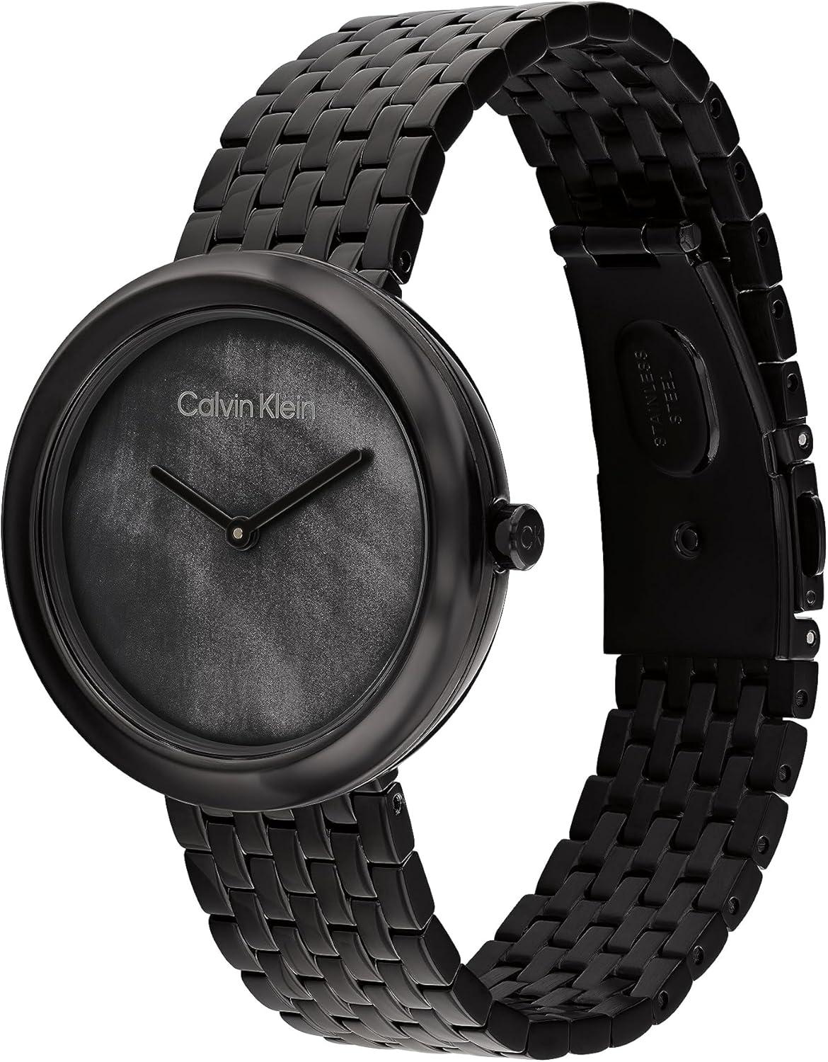 imageCalvin Klein Womens Twisted Bezel  34mm 2H Quartz Watch  Stainless Steel Bracelet  Water Resistance 30 Meters  Minimalistic Style  Premium Fashion  Gift for HerBlack Mother of Pearl