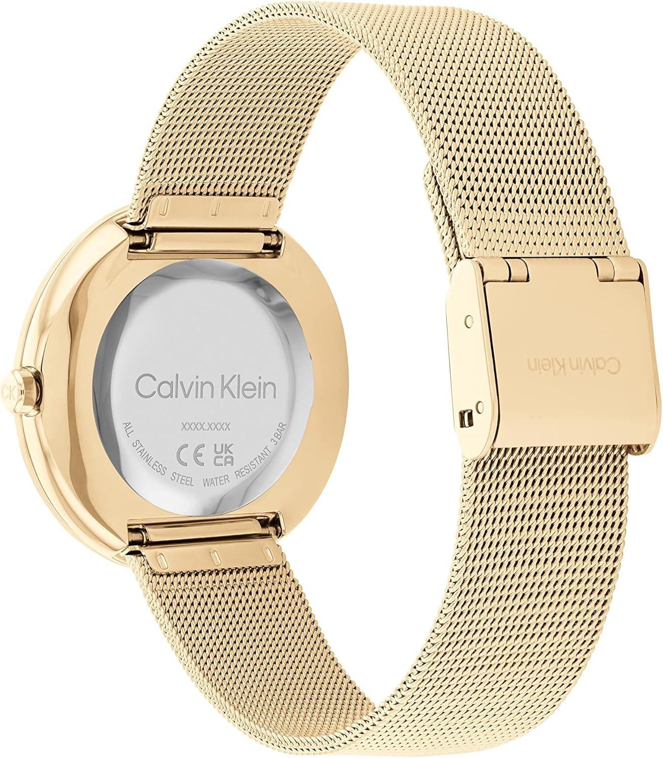 imageCalvin Klein Womens Twisted Bezel  34mm 2H Quartz Watch  Stainless Steel Bracelet  Water Resistance 30 Meters  Minimalistic Style  Premium Fashion  Gift for HerBlack Gold