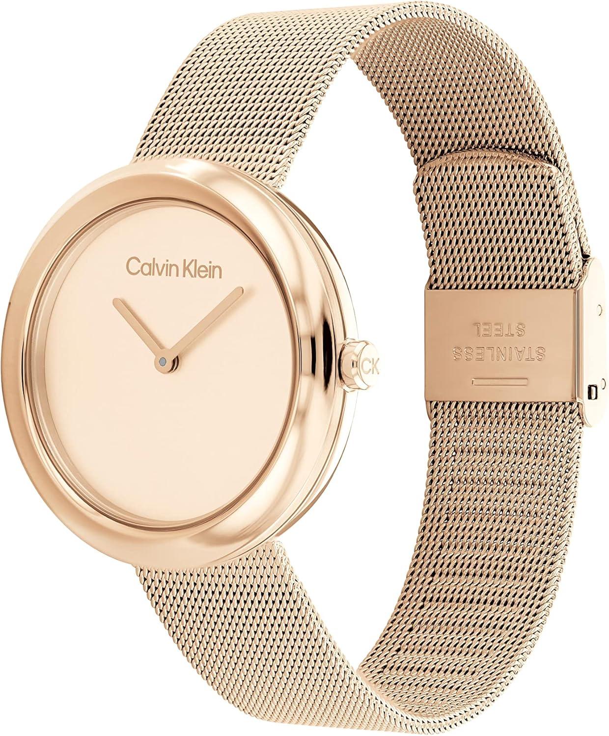 imageCalvin Klein Womens Twisted Bezel  34mm 2H Quartz Watch  Stainless Steel Bracelet  Water Resistance 30 Meters  Minimalistic Style  Premium Fashion  Gift for HerRose Gold