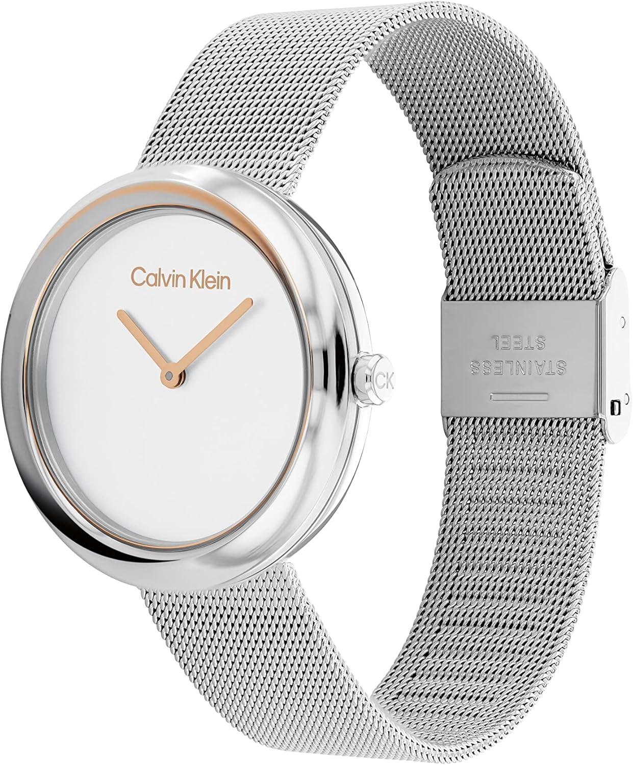 imageCalvin Klein Womens Twisted Bezel  34mm 2H Quartz Watch  Stainless Steel Bracelet  Water Resistance 30 Meters  Minimalistic Style  Premium Fashion  Gift for HerSilver