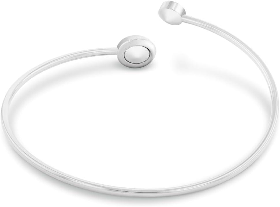 imageCalvin Klein Womens Twisted Bezel Solitaire Bracelet Stainless Steel Elegant Curved Design  Contemporary Fashion for Everyday Wear  Gift for HerSilver